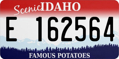 ID license plate E162564
