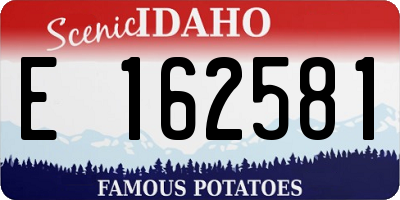 ID license plate E162581