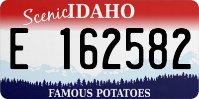 ID license plate E162582