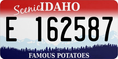ID license plate E162587
