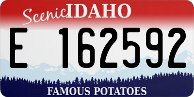 ID license plate E162592