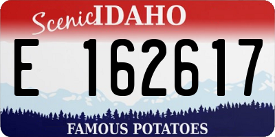 ID license plate E162617