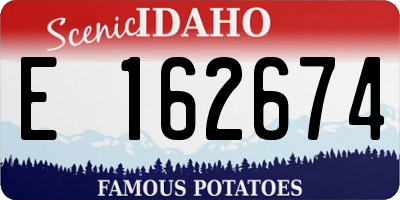 ID license plate E162674