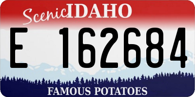ID license plate E162684