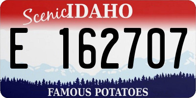 ID license plate E162707