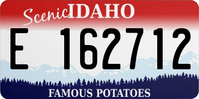 ID license plate E162712