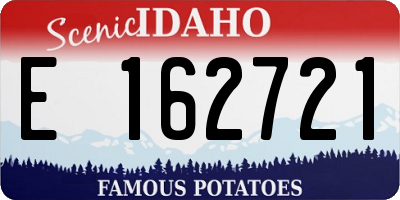 ID license plate E162721