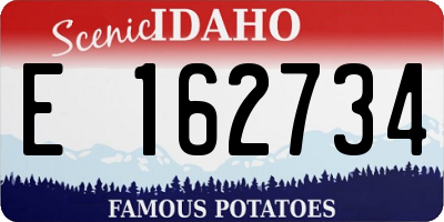 ID license plate E162734