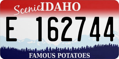 ID license plate E162744