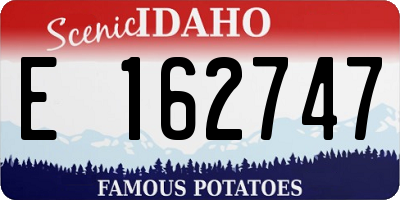 ID license plate E162747