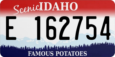ID license plate E162754