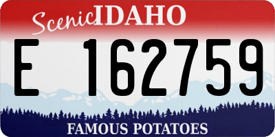 ID license plate E162759