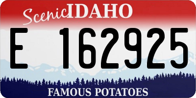 ID license plate E162925