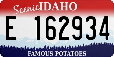 ID license plate E162934