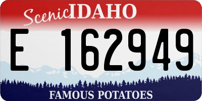 ID license plate E162949
