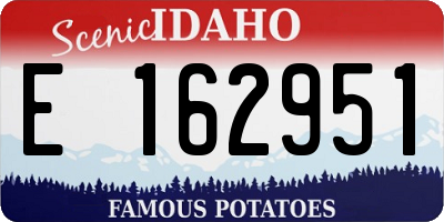 ID license plate E162951