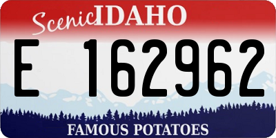 ID license plate E162962