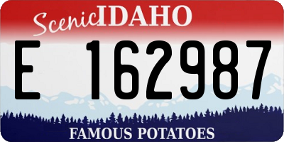 ID license plate E162987