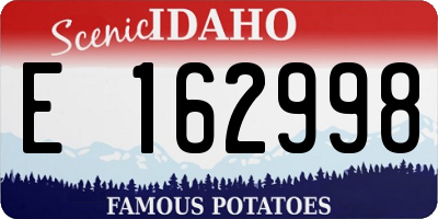 ID license plate E162998