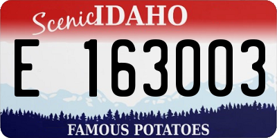 ID license plate E163003