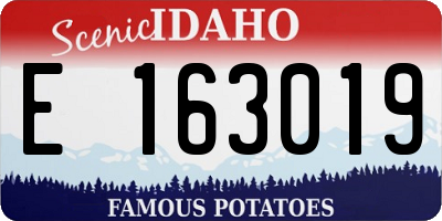 ID license plate E163019