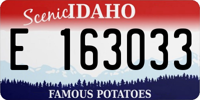 ID license plate E163033
