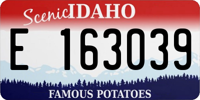 ID license plate E163039