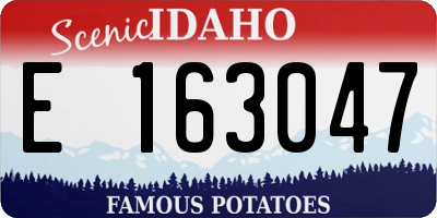 ID license plate E163047