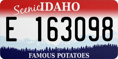 ID license plate E163098