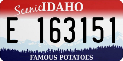 ID license plate E163151