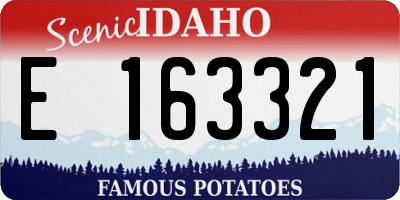 ID license plate E163321