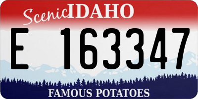 ID license plate E163347