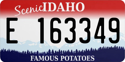 ID license plate E163349