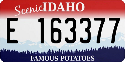 ID license plate E163377