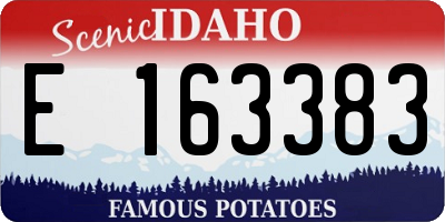 ID license plate E163383