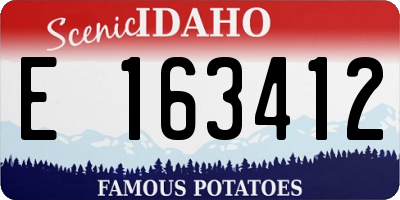ID license plate E163412