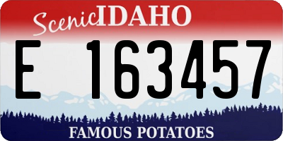ID license plate E163457