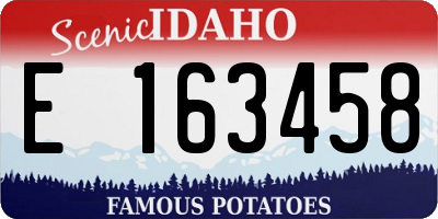 ID license plate E163458