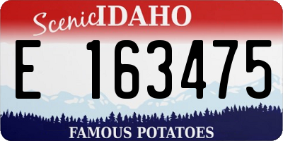 ID license plate E163475
