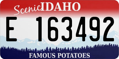 ID license plate E163492