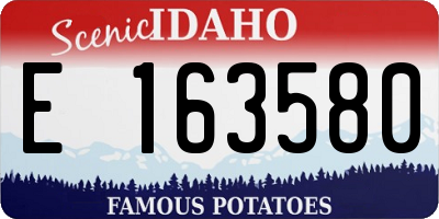 ID license plate E163580