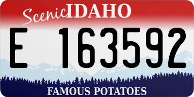 ID license plate E163592