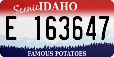 ID license plate E163647