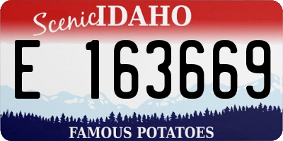 ID license plate E163669