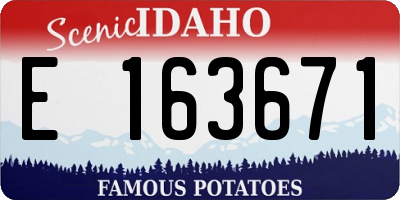 ID license plate E163671