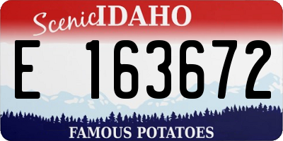 ID license plate E163672