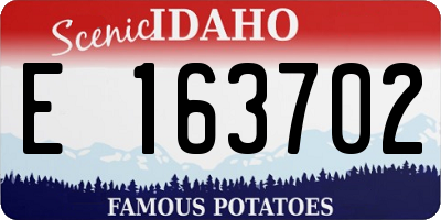 ID license plate E163702