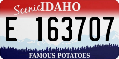 ID license plate E163707