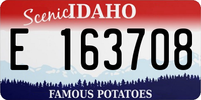 ID license plate E163708