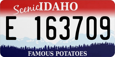 ID license plate E163709